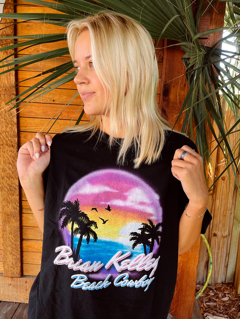 brian-kelley-black-airbrushed-beach-tee - front-lifestyle